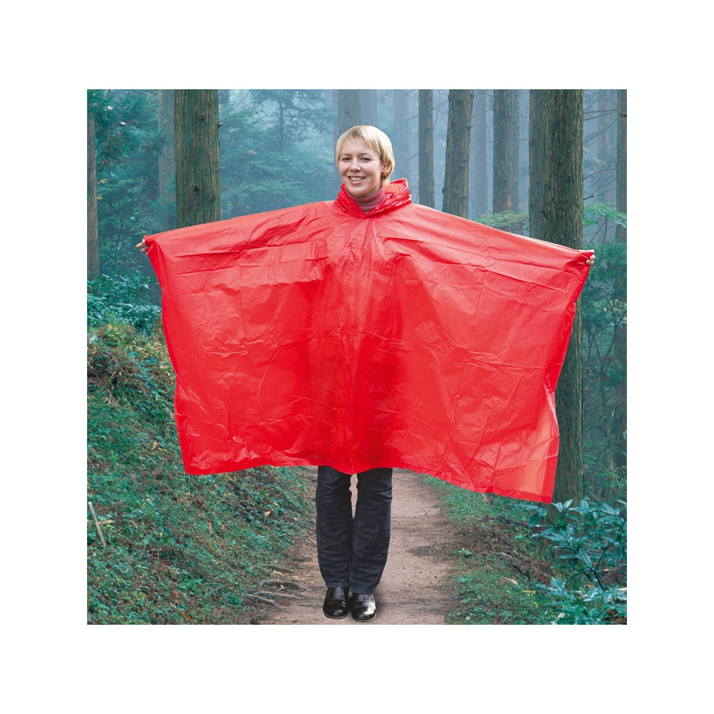 Дождевик в чехле, единый размер, цвет красный