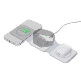 Беспроводное зарядное устройство 3-в-1 Road, 15 Вт, белый Беспроводное зарядное устройство 3-в-1 Road, 15 Вт, белый