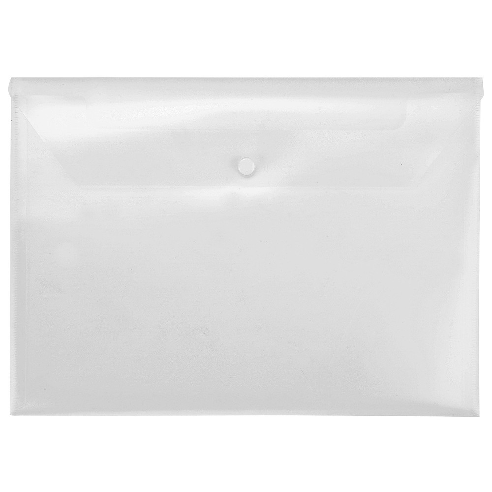 Папка-конверт А4 с кнопкой, прозрачный