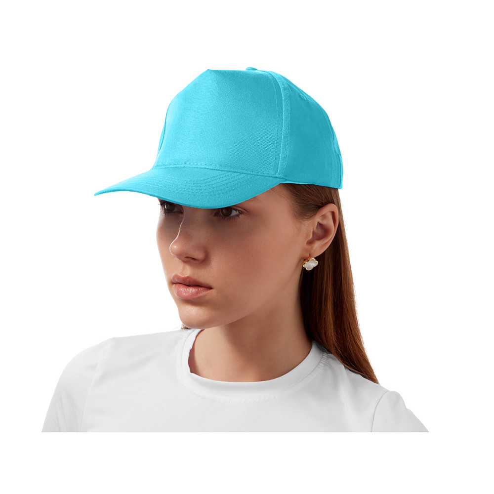 Бейсболка Poly 5-ти панельная 120 гр, лазурный