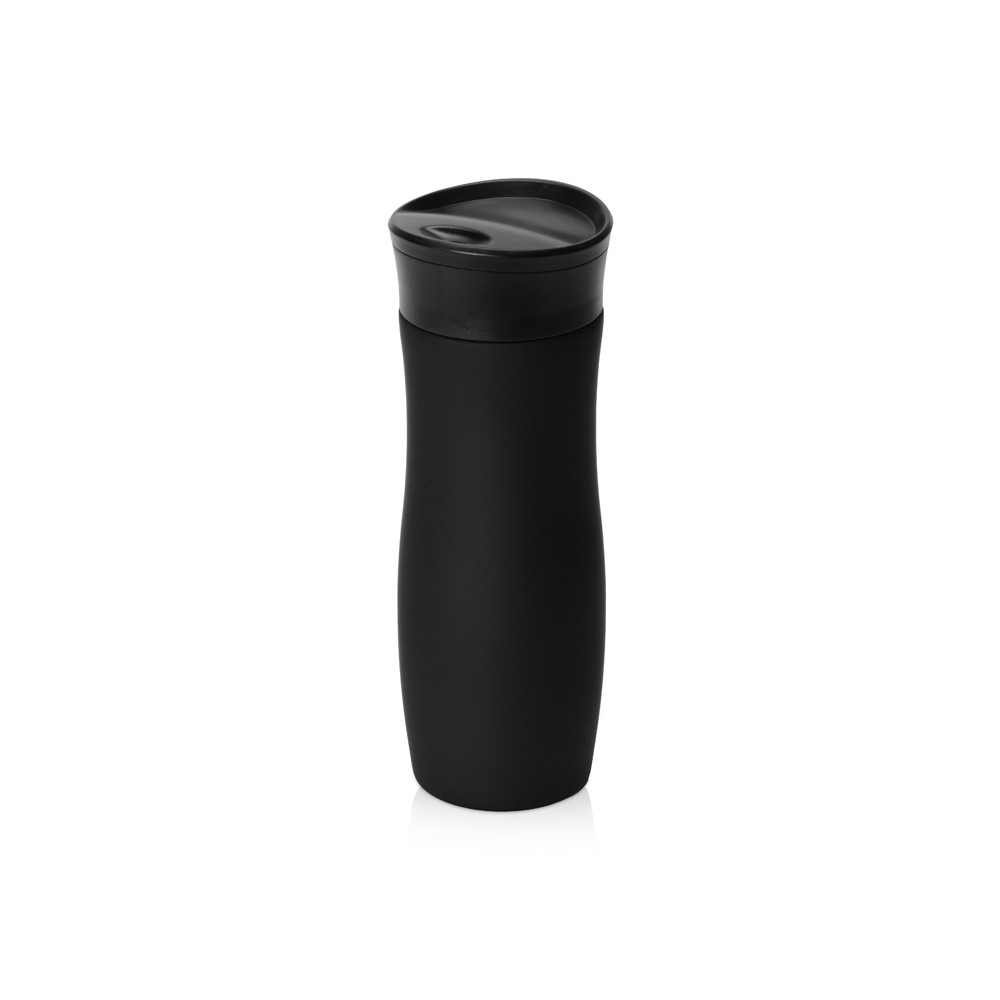 Вакуумная термокружка с кнопкой Streamline, Waterline, soft-touch, тубус, черный