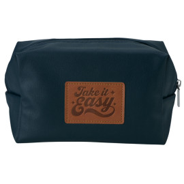 Косметичка из эко-кожи Enio, темно-синий (патчи)