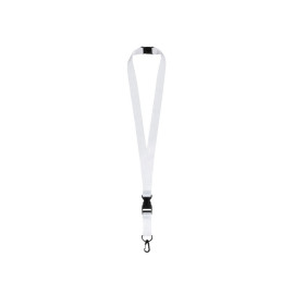 Ланъярд 2 см под сублимацию с карабином, межуровневым замком и замком обрыва, черный