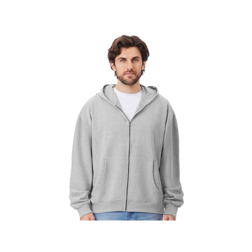 Толстовка оверсайз с капюшоном на молнии Monaco, серый меланж