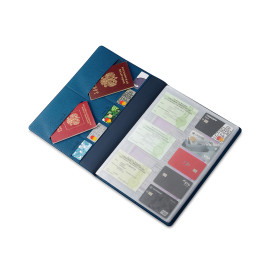 Органайзер Favor 2.0 для семейных документов на 4 комплекта документов, формат А4, синий