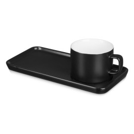 Чайная пара Bristol: блюдце прямоугольное, чашка, коробка, черный