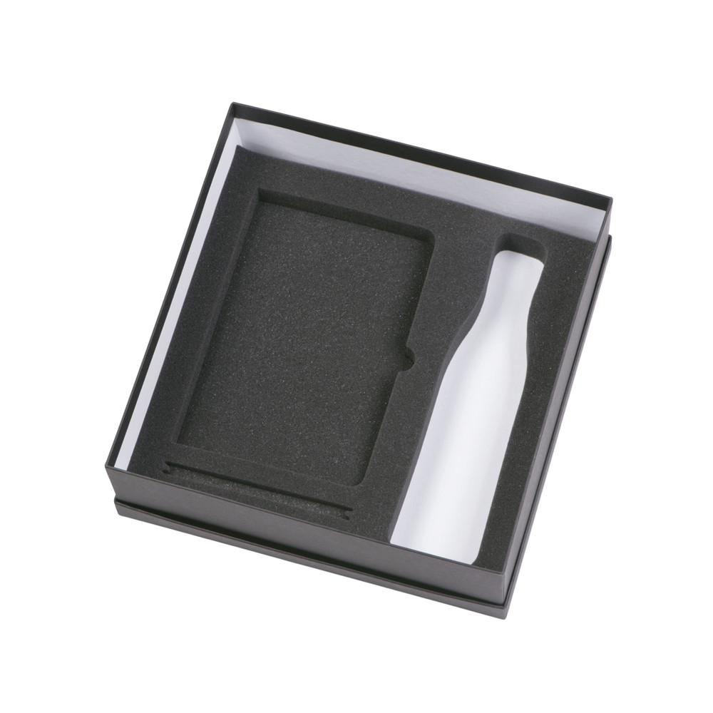 Подарочный набор c блокнотом C2, ручкой и термобутылкой, зеленое яблоко