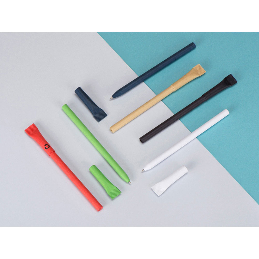 Ручка картонная с колпачком Recycled, зеленый классик