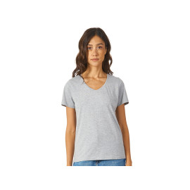 Футболка Heavy Super Club N женская с V-образным вырезом, серый меланж