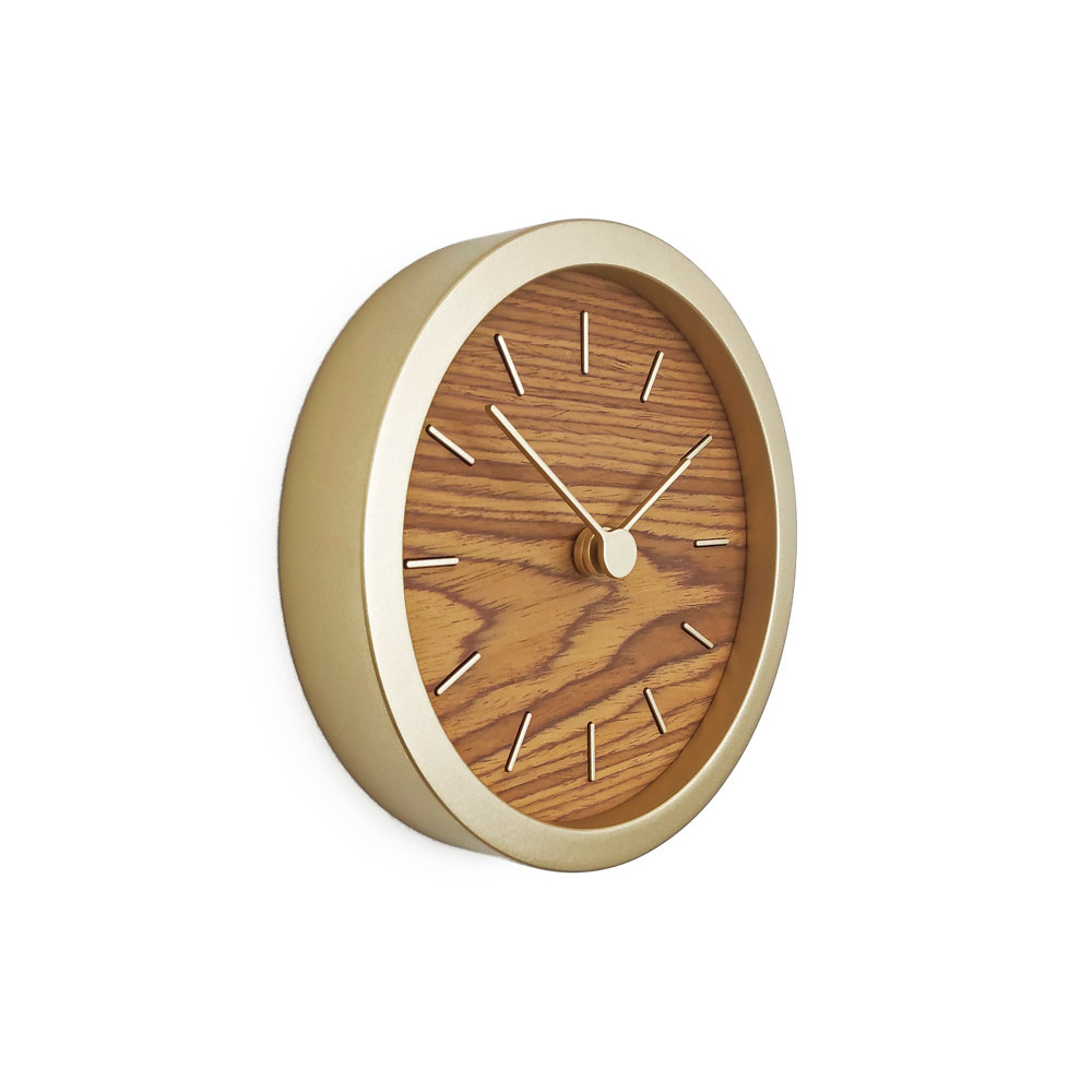 Часы настенные Gracie XS, натуральные с золотистым