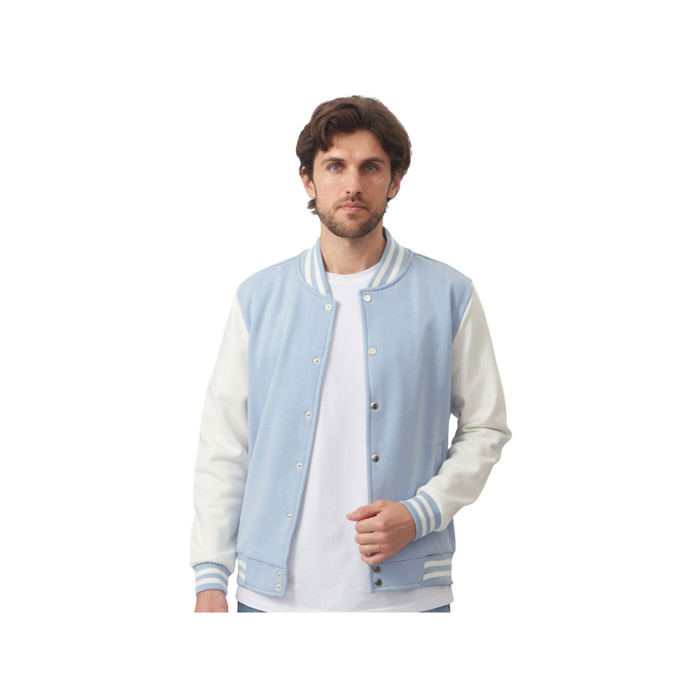 Бомбер Oxford, небесно-голубой/молочный, унисекс