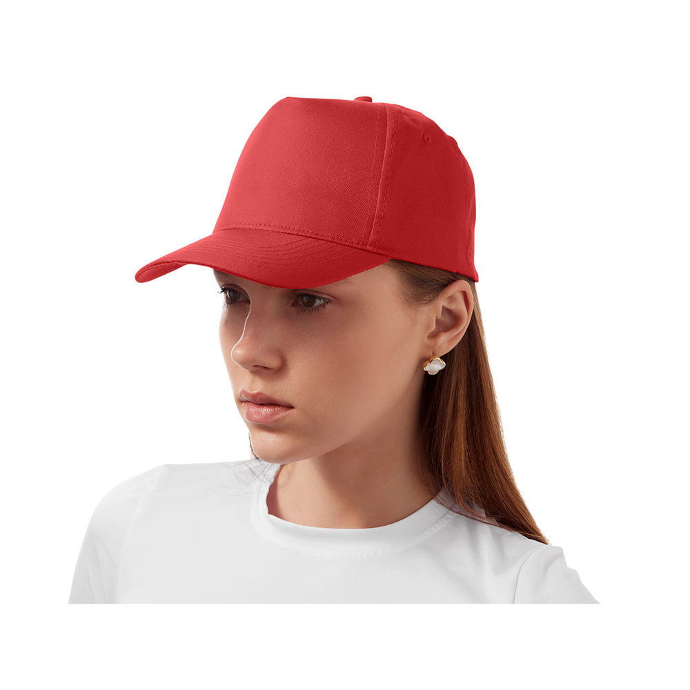 Бейсболка Poly 5-ти панельная 120 гр, красный