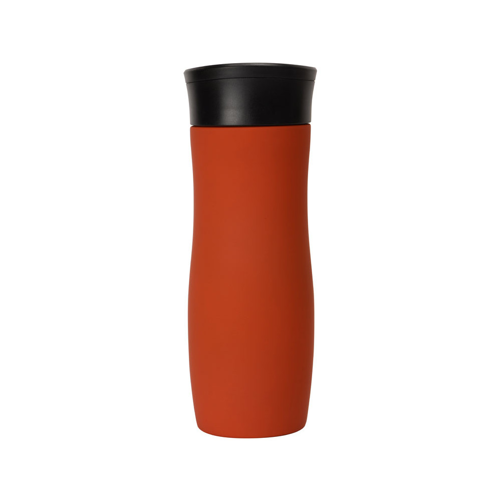 Вакуумная термокружка с кнопкой Streamline, Waterline, soft-touch, красный