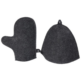 Банный набор из шапки и рукавицы Renew, серый