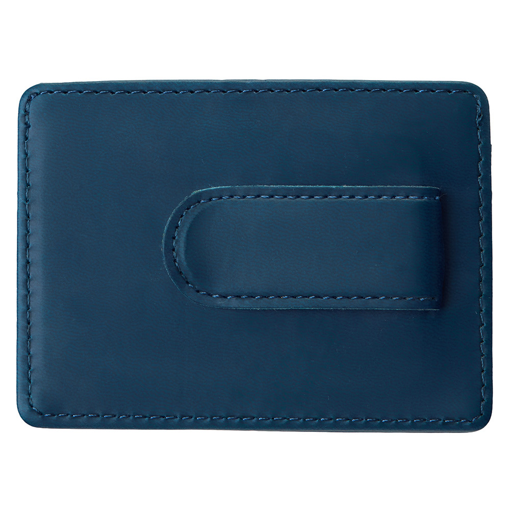 Картхолдер для двух карт и наличных денег с зажимом Crave, темно-синий