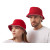 Панама с контрастной окантовкой , красный/белый