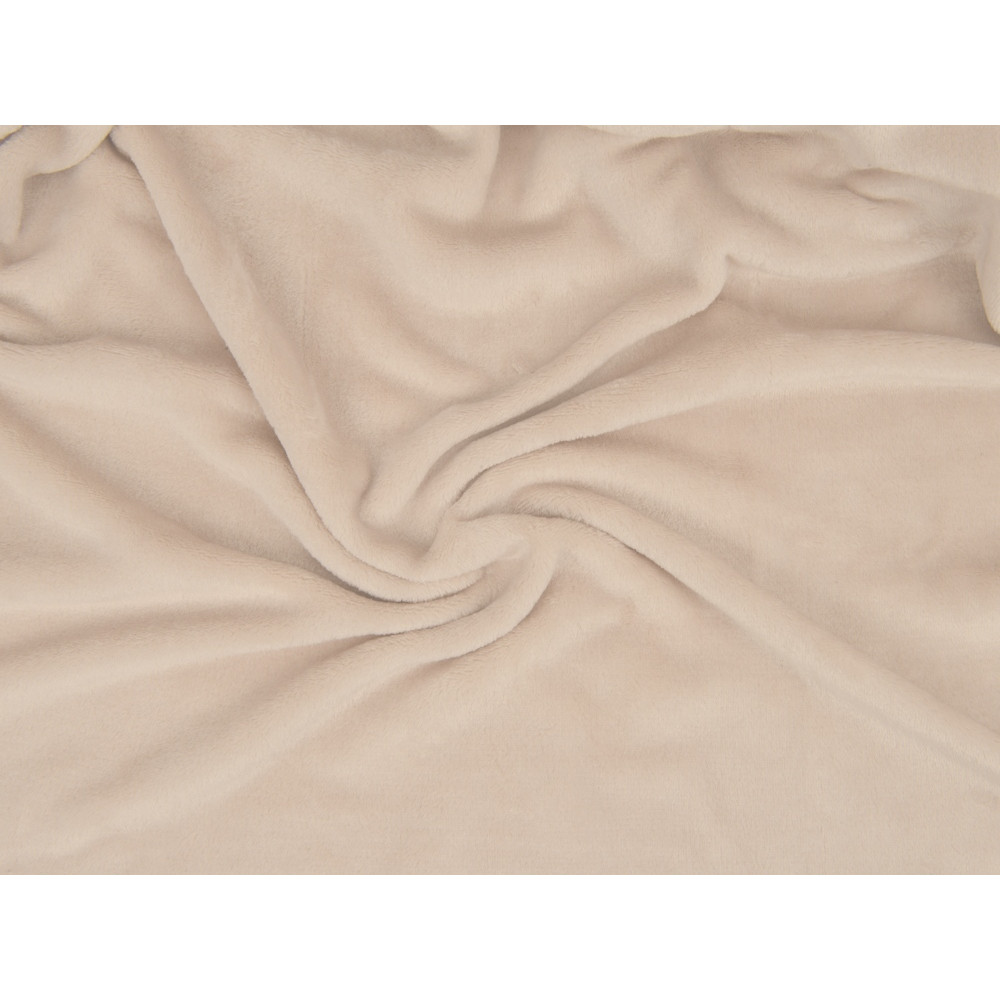 Плед флисовый Natty из переработанного пластика, бежевый со светло-розовой лентой