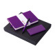 Подарочный набор c блокнотом С2, ручкой и повербанком 5000 mAh, фиолетовый
