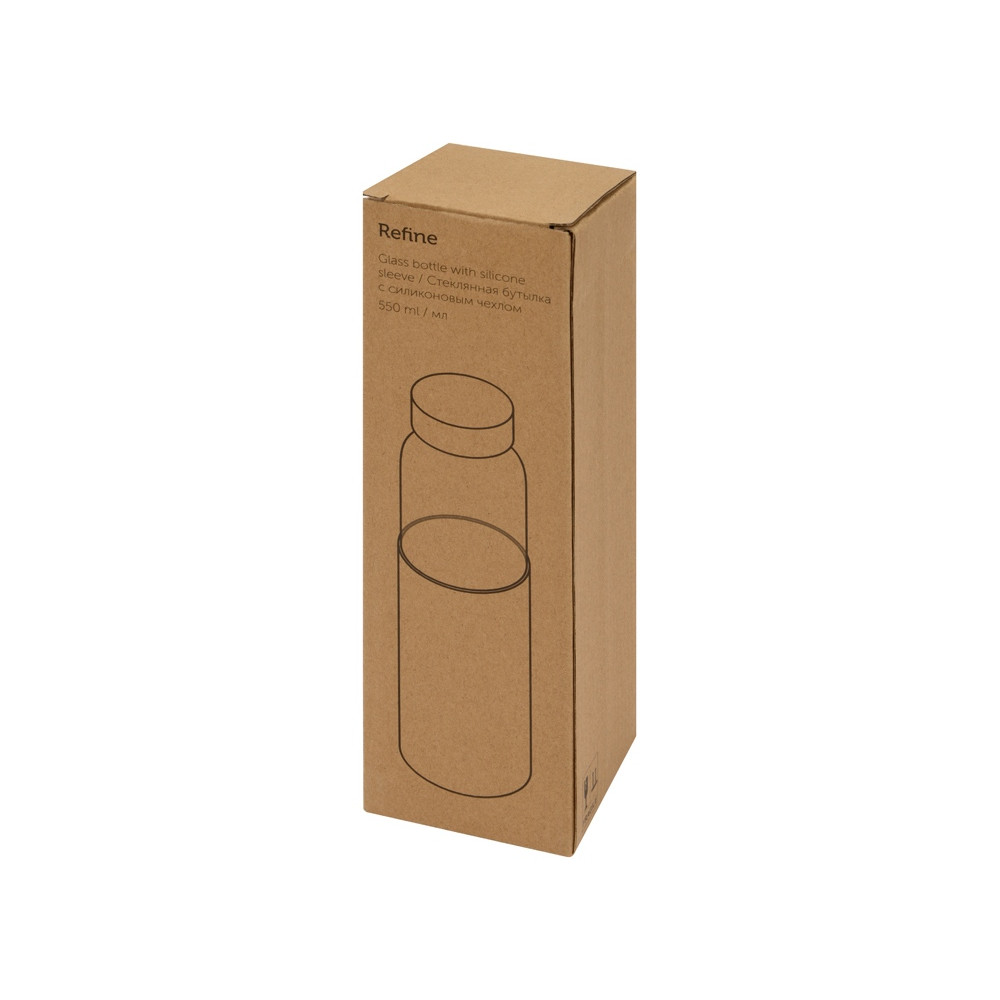 Бутылка для воды стеклянная Refine, в чехле, 550 мл, белый