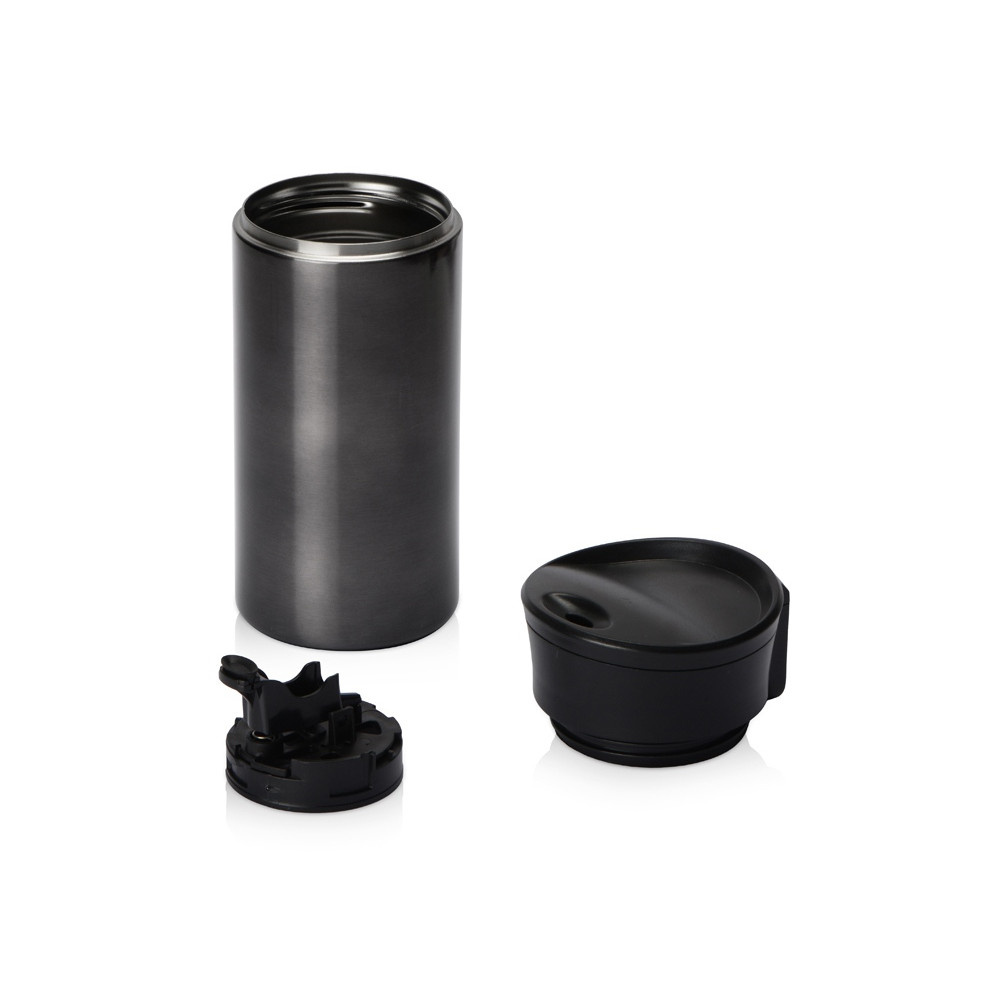 Вакуумная термокружка с кнопкой Upgrade, Waterline, тубус, матовая сталь