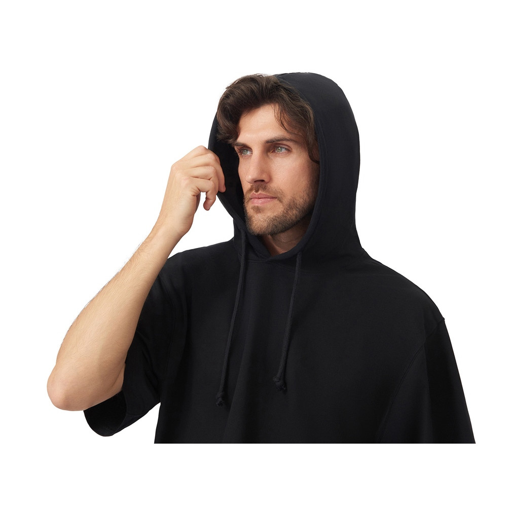 Худи оверсайз с коротким рукавом Warsaw унисекс, черный