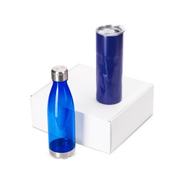 Подарочный набор с термокружкой и бутылкой Water cross, синий