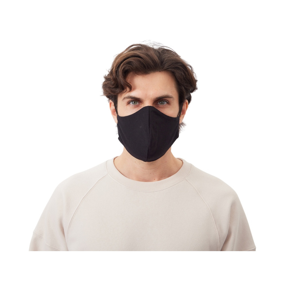 Маска для лица многоразовая с фиксаторами, черная