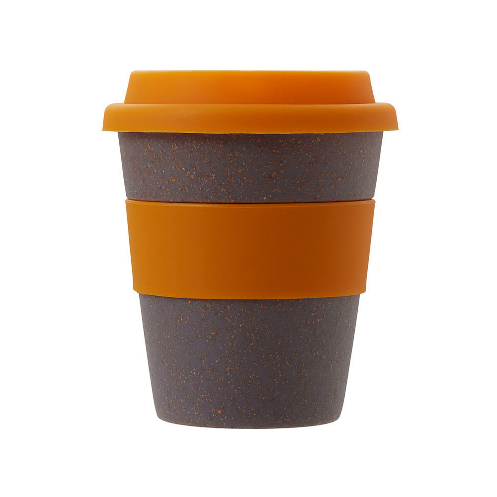 Стакан с силиконовой крышкой Cafe, оранжевый