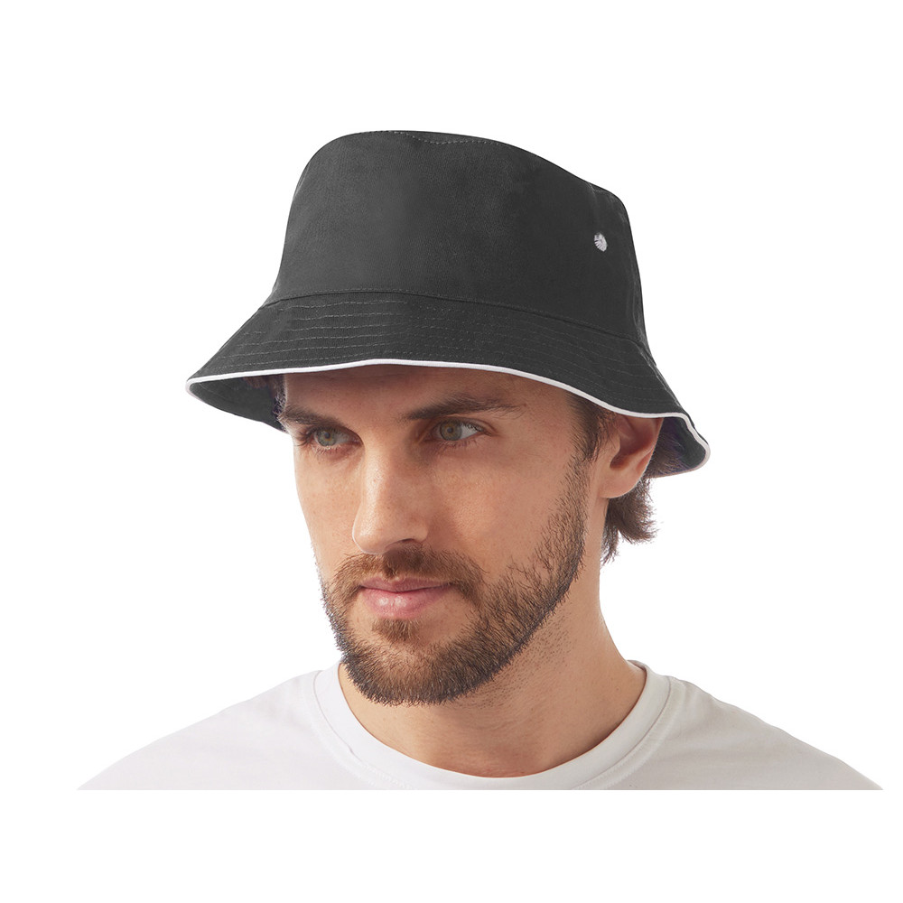 Панама с контрастной окантовкой , темно-серый/белый