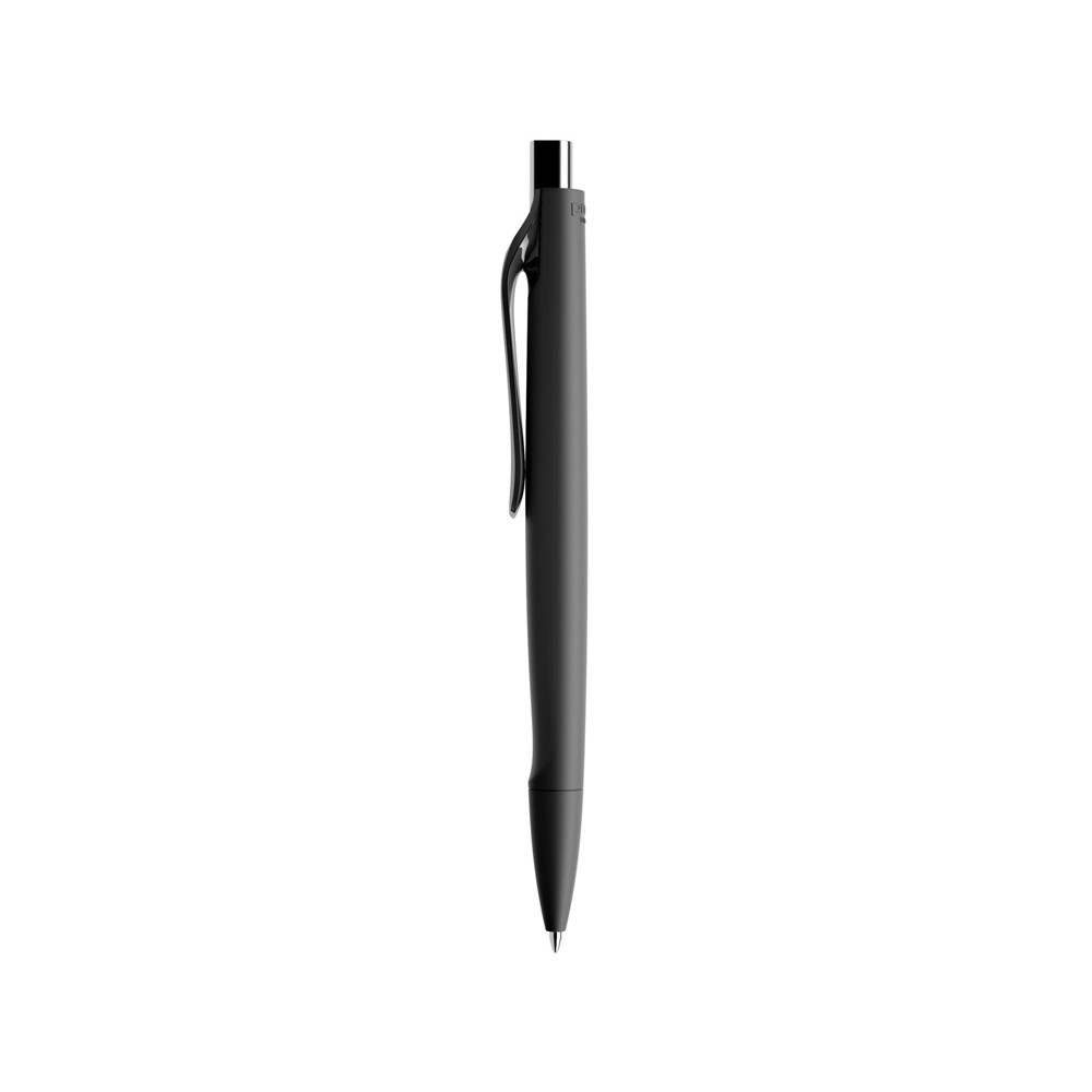 Ручка пластиковая шариковая Prodir ds6prr-Z75 софт-тач, черный с серебристой кнопкой