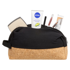 Несессер Corky хлопковый с пробковой вставкой, черный