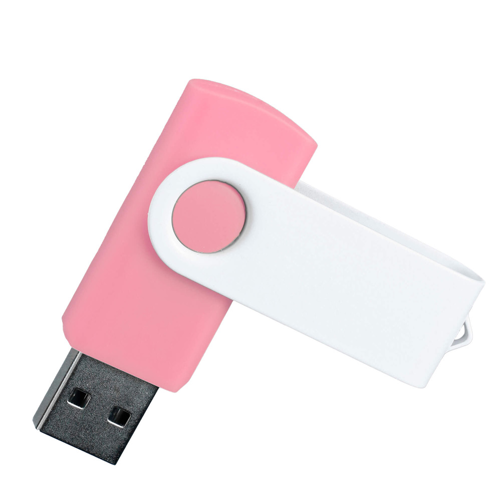 Флешка TWIST WHITE COLOR, цвет Розовый, цвет Розовый