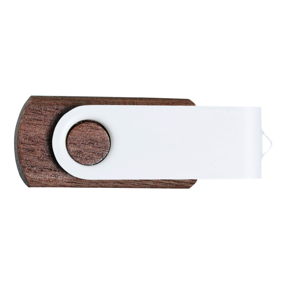 Флешка TWIST WOOD COLOR, цвет Белый