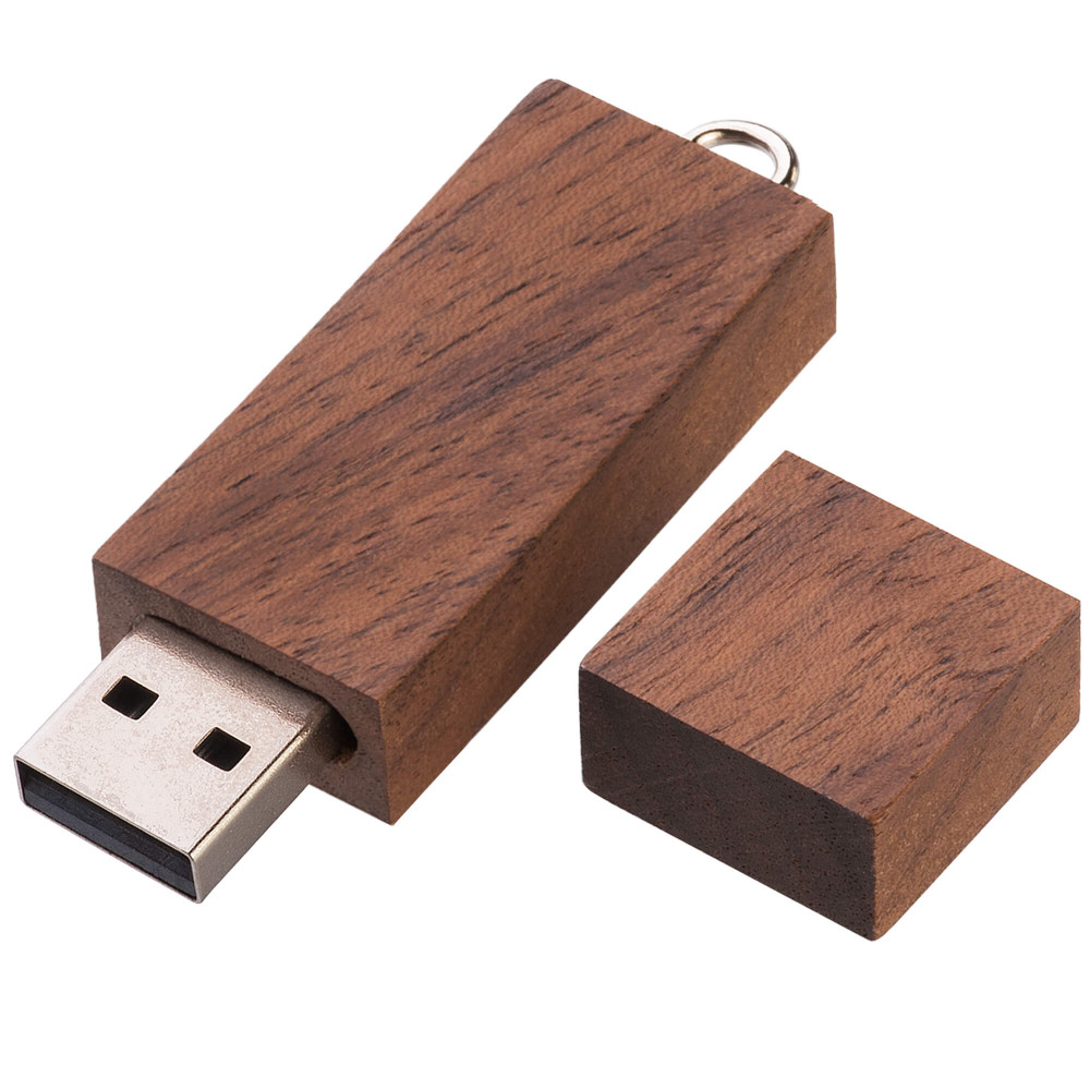 Флешка BRIKS WOOD, цвет Темное дерево