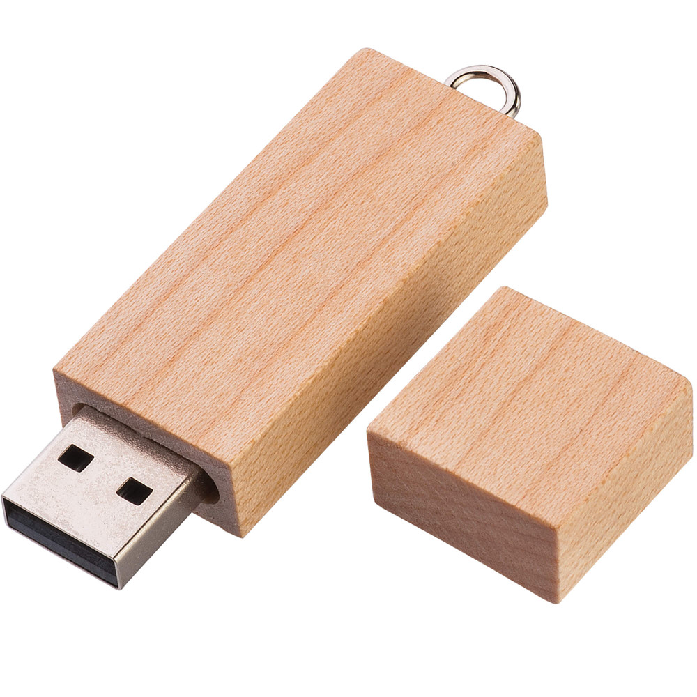 Флешка BRIKS WOOD, цвет Светлое дерево