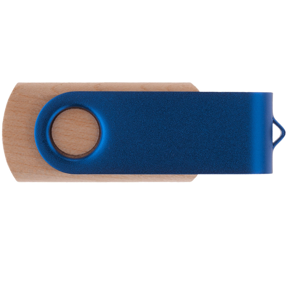 Флешка TWIST WOOD COLOR, цвет Синий