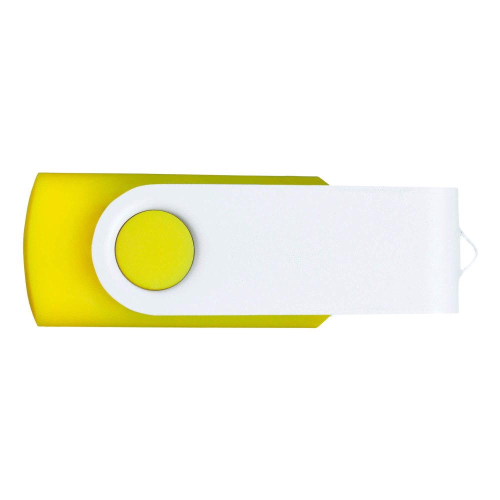 Флешка TWIST WHITE COLOR, цвет Желтый, цвет Желтый
