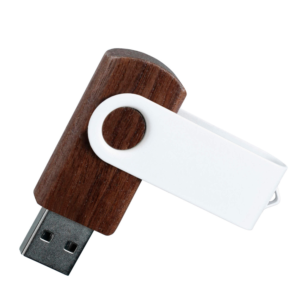 Флешка TWIST WOOD COLOR, цвет Белый