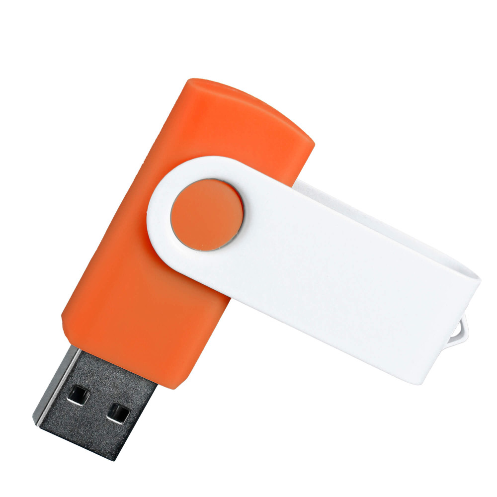 Флешка TWIST WHITE COLOR, цвет Оранжевый, цвет Оранжевый